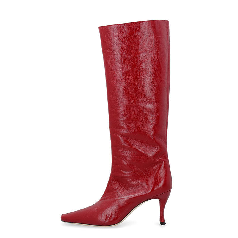 Chic Party Boots Dark Red left side view