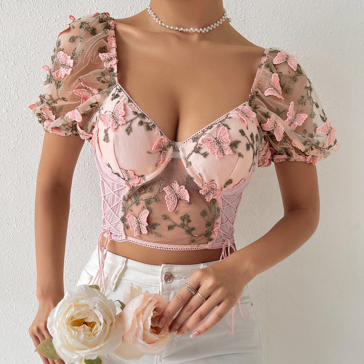 Fabulous Backless See-through Camisole Pink