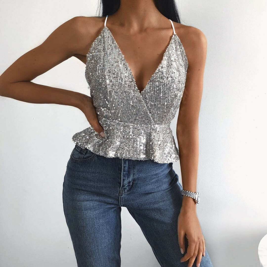 Beautiful Open Back String Crop Top Sliver