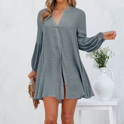 Elegant Blouse Dress Grey